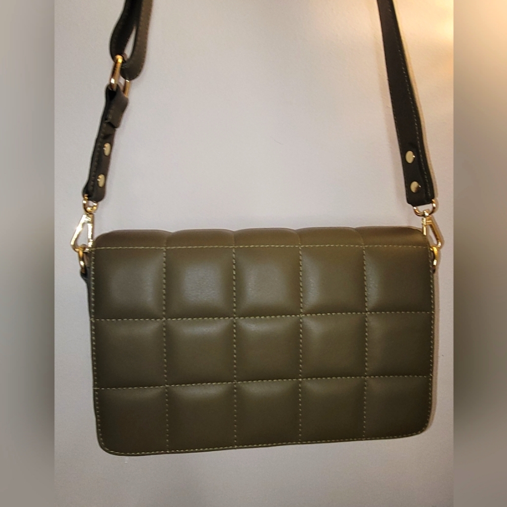 ❤️UNICA! BORSE IN PELLE ITALY Genuine Quilted Italian Leather Crossbody Purse